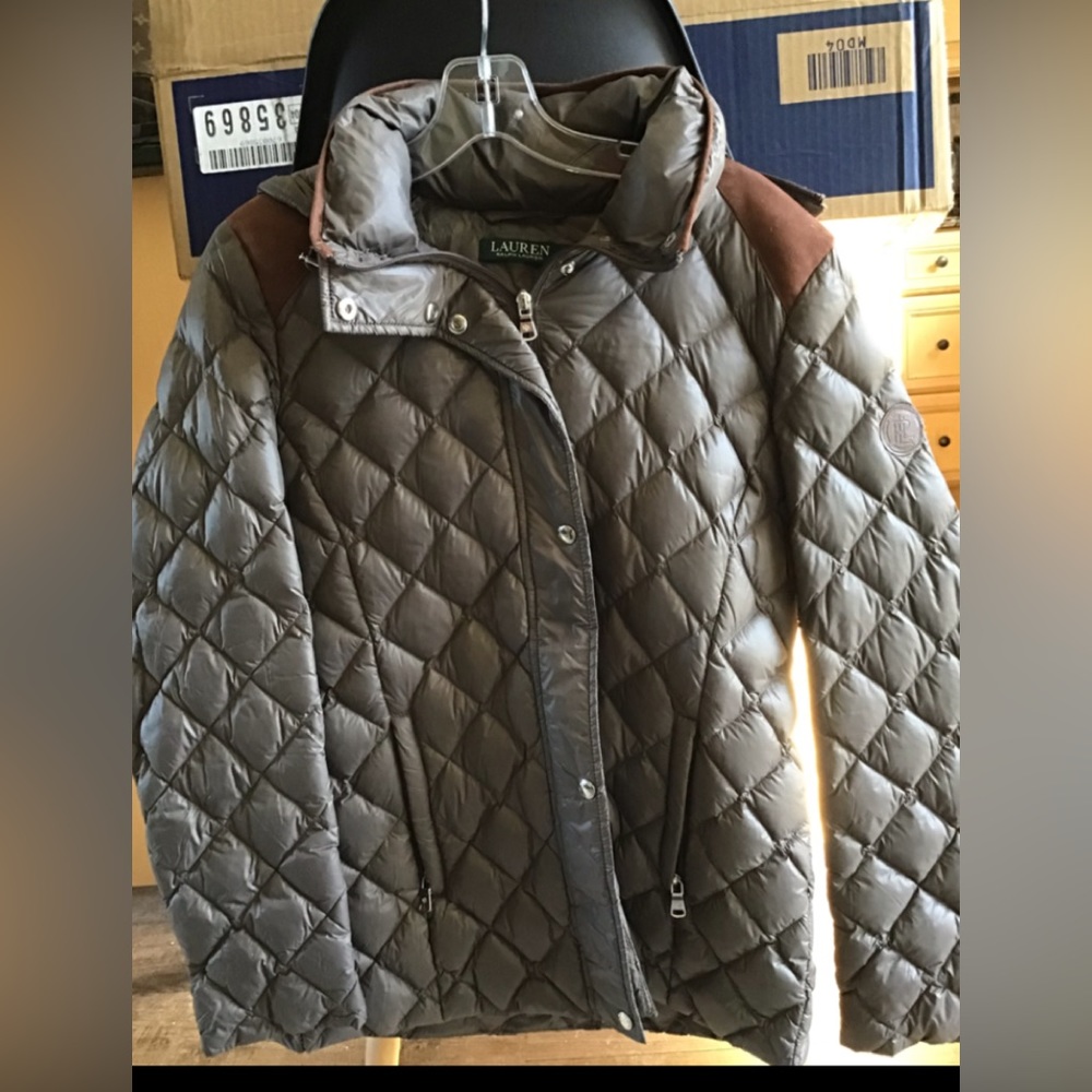 Ralph Lauren light jacket/brown and suede trim